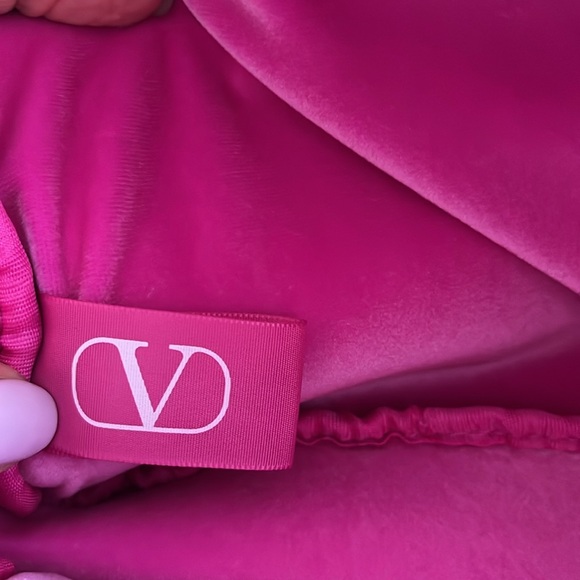 NIP Valentino Rose Pink Velvet Zip BAG - Picture 6 of 8